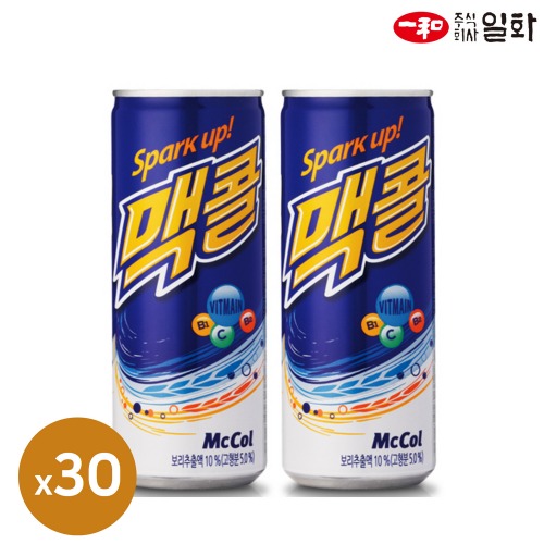 일화 맥콜 250ml 30캔 탄산 캔음료 음료수 보리음료