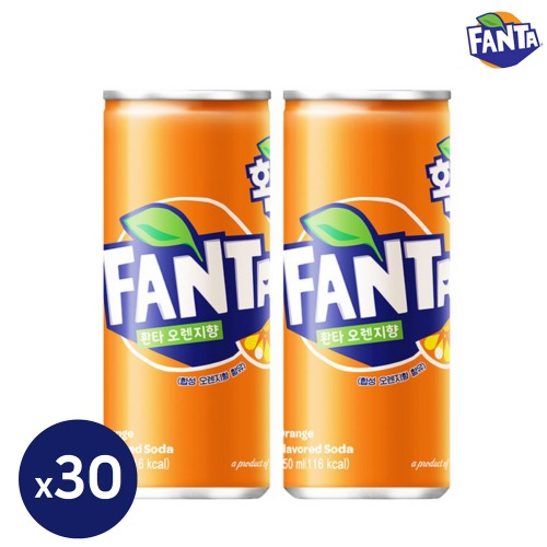 환타 오렌지 250ml 30캔 과즙 탄산 캔음료 음료수