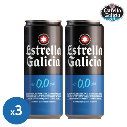 에스트렐라 갈라시아 0.0 330ml 3캔 논알콜 맥주 무알콜 맥주맛 음료 해외 수입 맥주